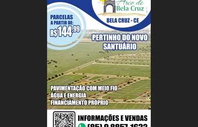 Imagem: O terreno à venda possui e está localizado em Bela Cruz