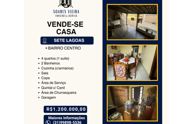 Imagem: A casa possui 4 Dormitórios, 1 Suíte, 4 Banheiros, 2 Vagas