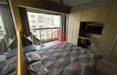 Imagem: O studio possui 1 Dormitório, 1 Suíte, 1 Banheiro, 24m² de