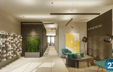 Imagem: O apartamento possui 1 Dormitório, 1 Banheiro, 1 Vaga na garagem