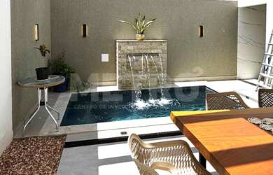 Imagem: A casa em condomínio possui 3 Dormitórios, 3 Suítes, 3 Banheiros