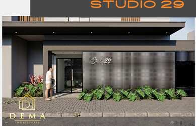 Imagem: O studio possui 1 Dormitório, 1 Banheiro, 1 Vaga na garagem