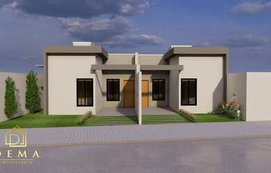 Imagem: A casa possui 3 Dormitórios, 1 Banheiro, 1 Vaga na garagem