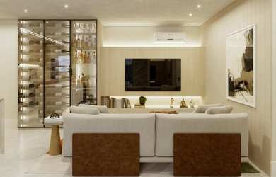 Imagem: O apartamento possui 1 Dormitório, 1 Suíte, 1 Banheiro, 2