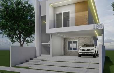 Imagem: A casa possui 3 Dormitórios, 1 Suíte, 2 Banheiros, 4 Vagas