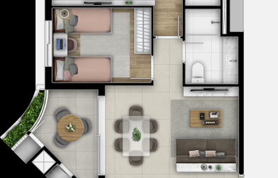 Imagem 6: Gaia - Gaia. 155m² de Área, 2 Vagas na garageme3 Dormitórios