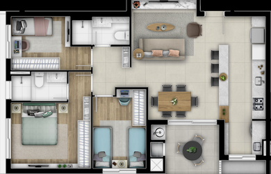 Imagem 14: Gaia - Gaia. 155m² de Área, 2 Vagas na garageme3 Dormitórios