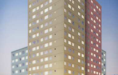 Imagem: O apartamento possui 1 Dormitório, 1 Banheiro e 25m² de Área