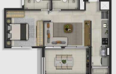 Imagem 10: 2 dormitórios, 1 suítes, 2 banheiro, 1 vaga na garagem, 76M² de Área...