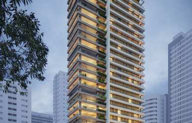 Imagem: O apartamento possui 4 Dormitórios, 4 Suítes, 6 Banheiros