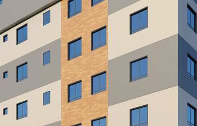 Imagem: O apartamento possui 1 Dormitório, 1 Banheiro e 1 Vaga na garagem