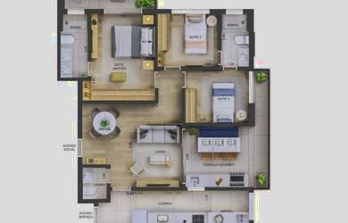 Imagem 13: Excellence Guedala, 3 dormitórios na Rua Dos Três Irmãos