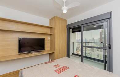 Imagem: O studio possui 1 Dormitório, 1 Suíte, 1 Banheiro, 25m² de