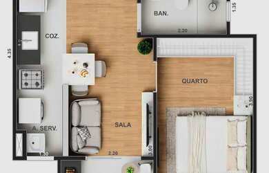 Imagem 16: 2 dormitórios, 1 suítes, 2 banheiro, 1 vaga na garagem, 65M² de Área...