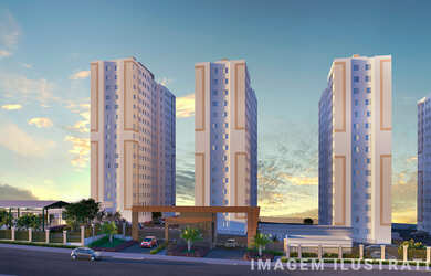 Imagem: O apartamento possui 2 Dormitórios, 1 Banheiro, 1 Vaga na garagem