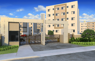 Imagem: O apartamento possui 2 Dormitórios, 1 Banheiro, 1 Vaga na garagem