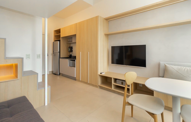 Imagem: O apartamento possui 1 Dormitório, 1 Suíte, 1 Banheiro, 25m²