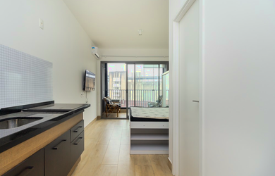 Imagem: O apartamento possui 1 Dormitório, 1 Banheiro, 26m² de Área