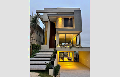 Imagem: A casa possui 3 Dormitórios, 5 Banheiros, 4 Vagas na garagem