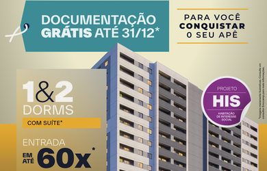 Imagem: O apartamento possui 2 Dormitórios, 1 Banheiro, 40m² de Área