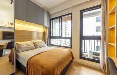 Imagem: O apartamento possui 1 Dormitório, 1 Banheiro, 21m² de Área