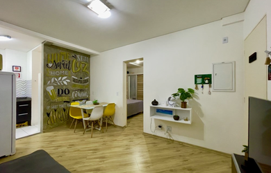 Imagem: O apartamento à venda possui 1 Dormitório, 1 Banheiro, 39m²