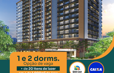 Imagem: O studio possui 1 Dormitório, 1 Banheiro, 21m² de Área Privada