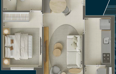 Imagem 6: 1 dormitório, 1 suítes, 1 banheiros, 1 vaga na garagem, 34M² de Área Construída