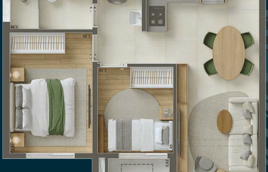 Imagem 7: 1 dormitório, 1 suítes, 1 banheiros, 1 vaga na garagem, 34M² de Área Construída