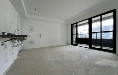 Imagem: O apartamento possui 1 Dormitório, 1 Banheiro, 38m² de Área