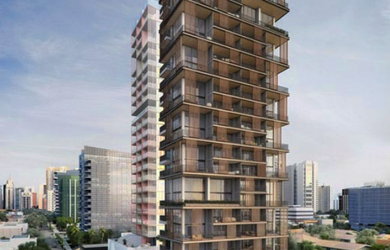 Imagem: O apartamento possui 1 Dormitório, 1 Banheiro, 1 Vaga na garagem