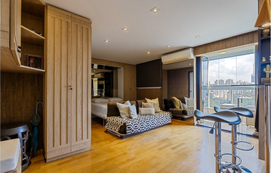 Imagem: O apartamento possui 1 Dormitório, 1 Suíte, 1 Banheiro, 1