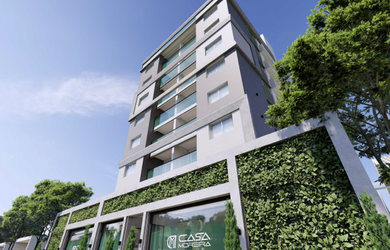 Imagem: O apartamento possui 1 Dormitório, 1 Banheiro, 1 Vaga na garagem