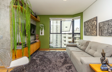 Imagem: O apartamento na cobertura possui 2 Dormitórios, 2 Banheiros