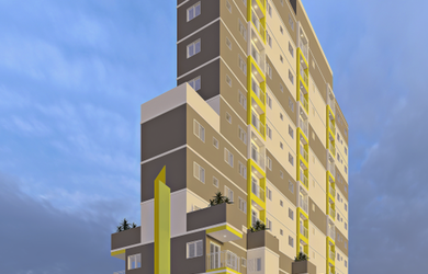 Imagem: O apartamento possui 2 Dormitórios, 1 Banheiro, 1 Vaga na garagem