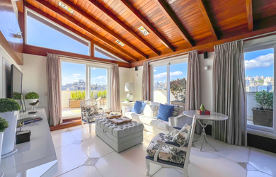 Imagem: O apartamento na cobertura possui 4 Dormitórios, 2 Suítes