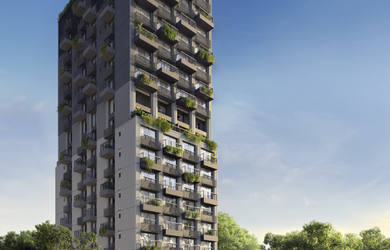 Imagem: O apartamento possui 1 Dormitório, 1 Suíte, 2 Banheiros, 1