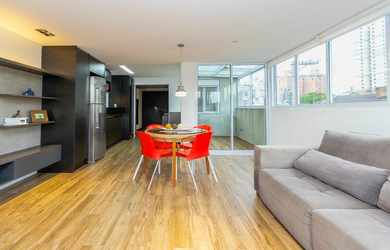 Imagem: O apartamento possui 1 Dormitório, 1 Suíte, 1 Banheiro, 1