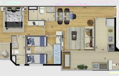 Imagem 11: Wish Residence, 2 dormitórios, 1 suítes, 2 banheiro, 1 vaga na garagem, 68M² de Área Const