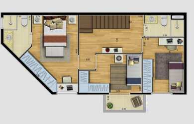 Imagem 13: Wish Residence, 2 dormitórios, 1 suítes, 2 banheiro, 1 vaga na garagem, 68M² de Área Const