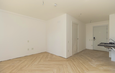 Imagem: O studio possui 1 Dormitório, 1 Banheiro, 28m² de Área Privada