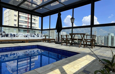 Imagem: O apartamento na cobertura possui 4 Dormitórios, 3 Suítes