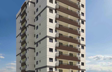 Imagem: O apartamento possui 2 Dormitórios, 1 Suíte, 2 Banheiros