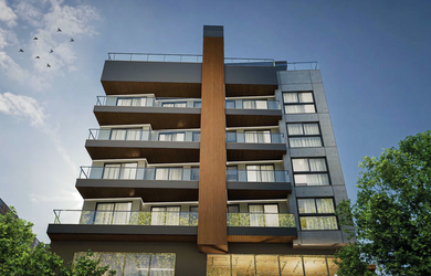 Imagem: O apartamento possui 1 Dormitório, 1 Suíte, 2 Banheiros, 1