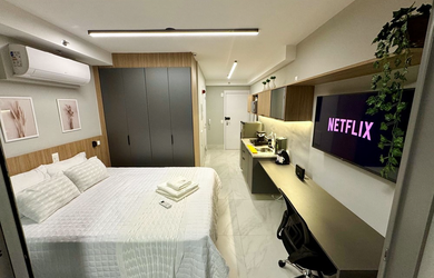 Imagem: O studio possui 1 Dormitório, 1 Banheiro, 30m² de Área, Imóvel