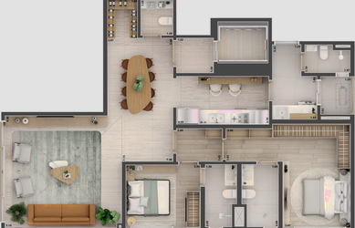 Imagem 11: Etmo Jardins, 3 dormitórios, 3 suíte, 5 banheiro, 3 vagas na garagem, 192M² de Área Constr