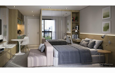 Imagem: O apartamento possui 1 Dormitório, 1 Banheiro, Imóvel novo