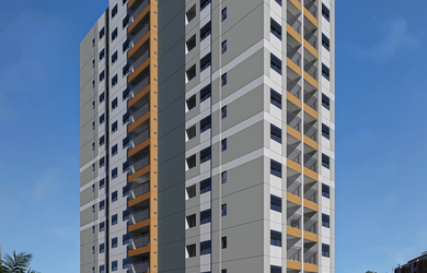 Imagem: O apartamento possui 2 Dormitórios, 1 Banheiro, 1 Vaga na garagem