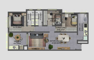 Imagem 12: Apartamento Padrão, 3 dormitórios na Avenida Coronel Lucas De Oliveira