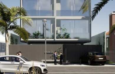 Imagem: O apartamento possui 1 Dormitório, 1 Banheiro, 1 Vaga na garagem